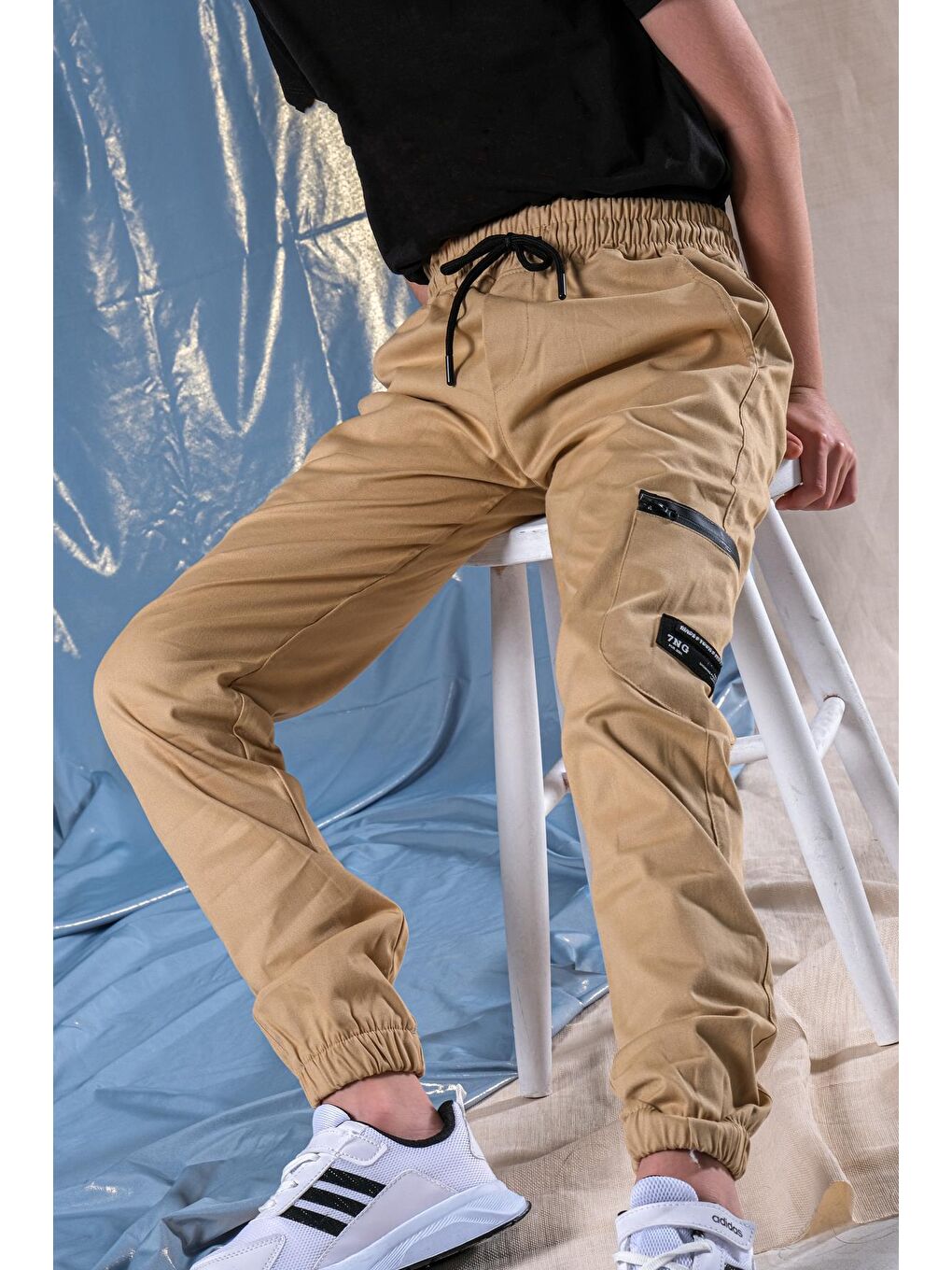 Bej Erkek Çocuk Jogger Pantolon 2-15 Yaş-1