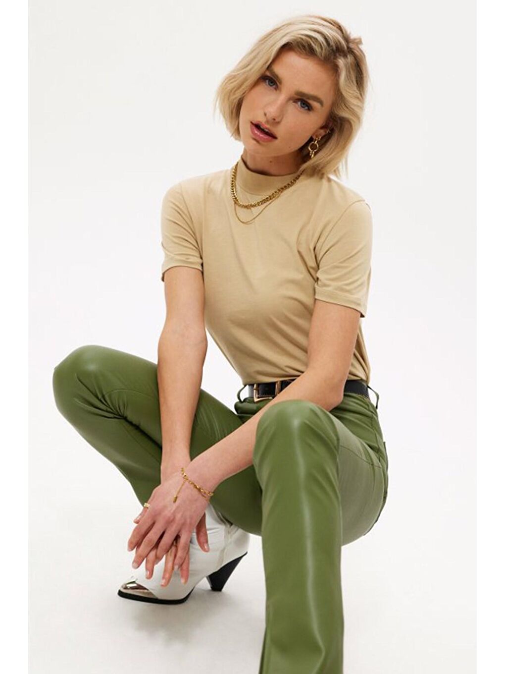 Bej Balıkçı Tişört Mg1066-2