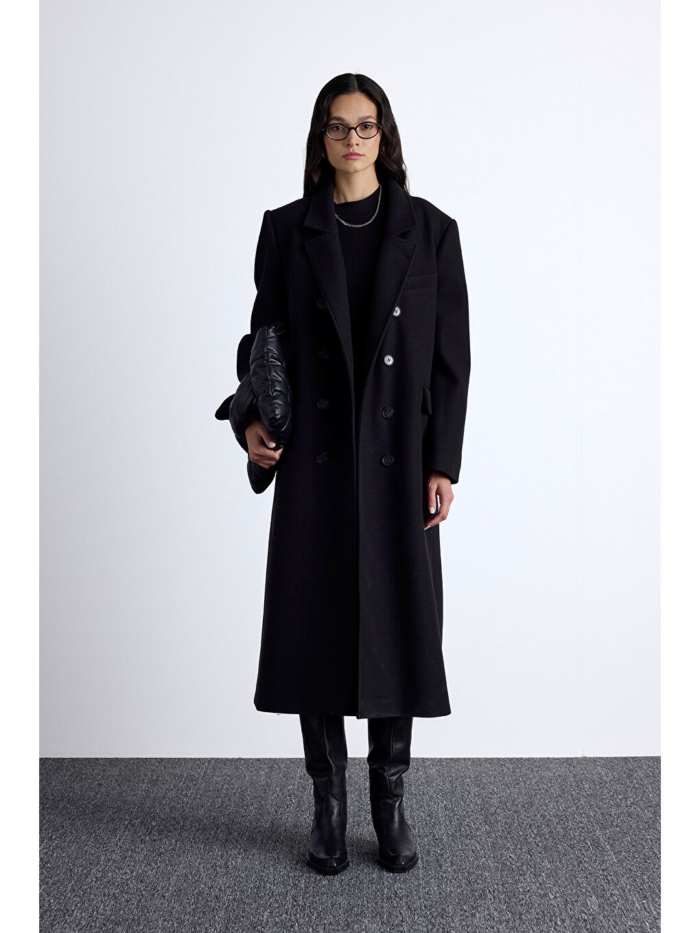 Özel Dikim Maskülen Kaban Siyah-3