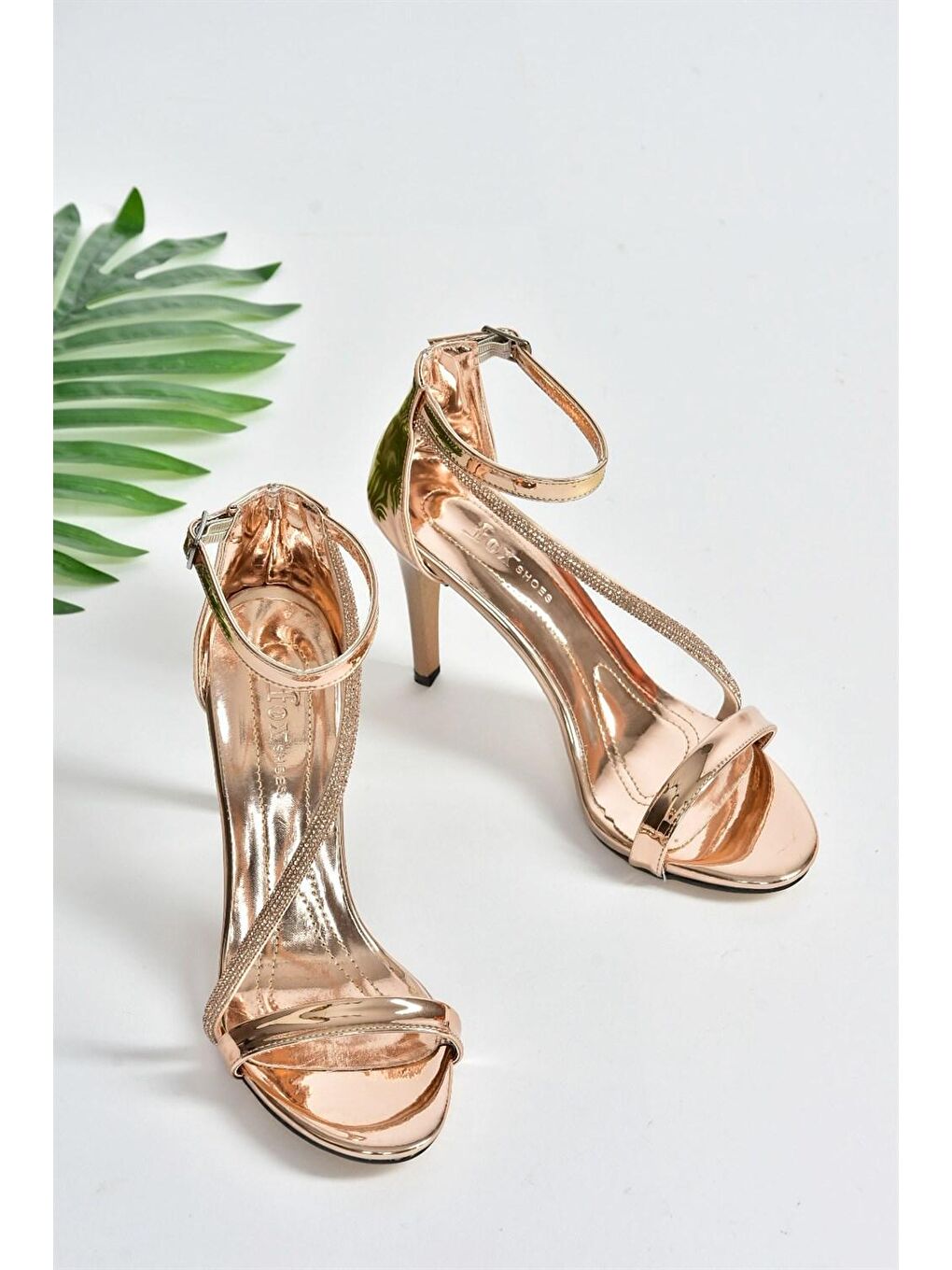 Sarı M2510051 Bronz Kadın Topuklu Ayakkabı-2