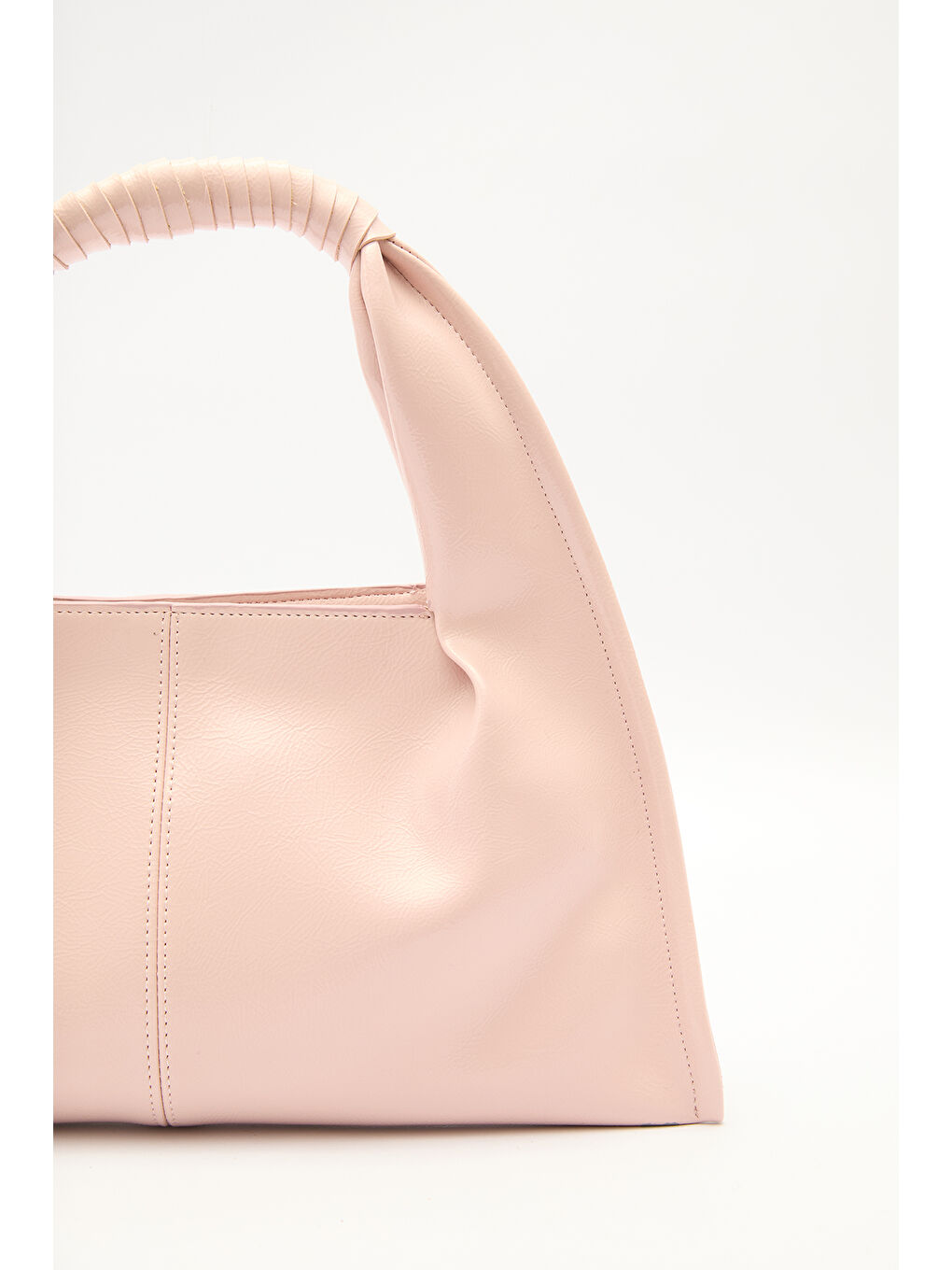 Parlak Deri El Çantası Pembe-3