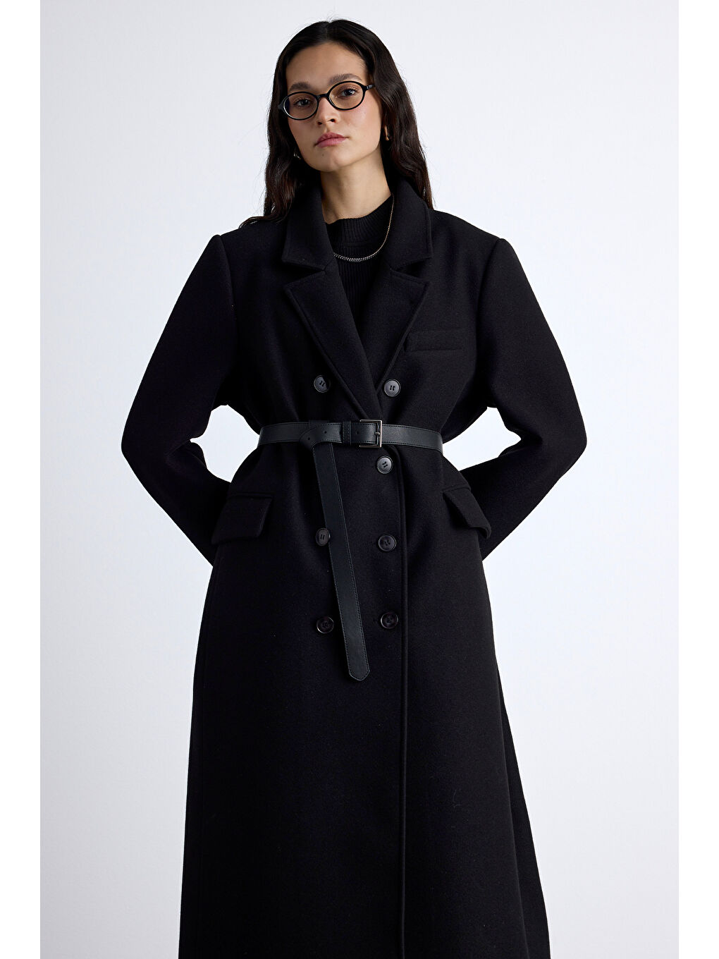 Özel Dikim Maskülen Kaban Siyah-4