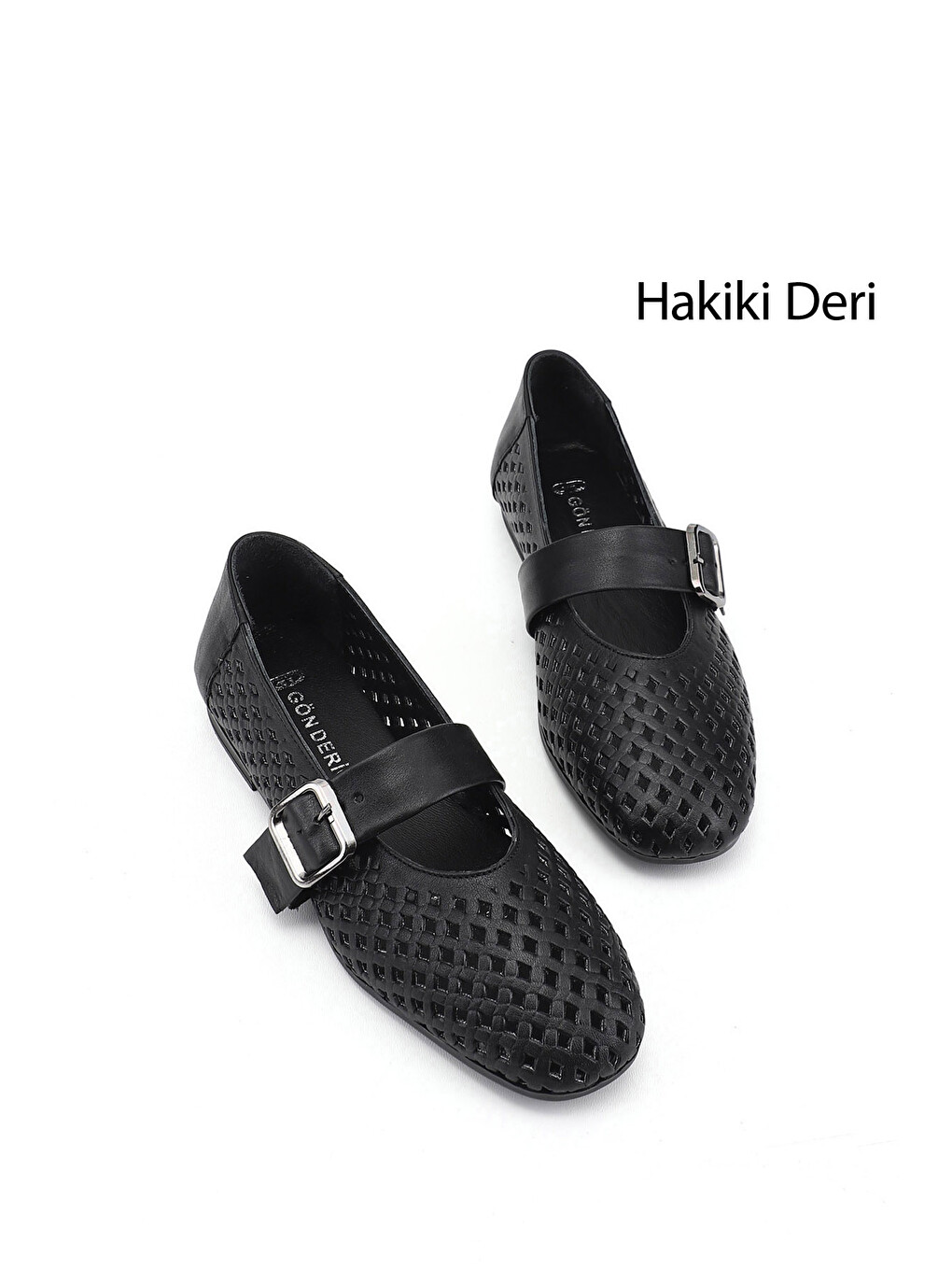 Siyah Kadın SİYAH Baskılı Hakiki Deri Babet