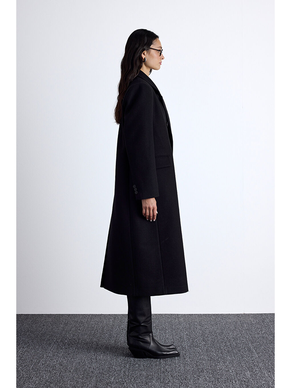 Özel Dikim Maskülen Kaban Siyah-6