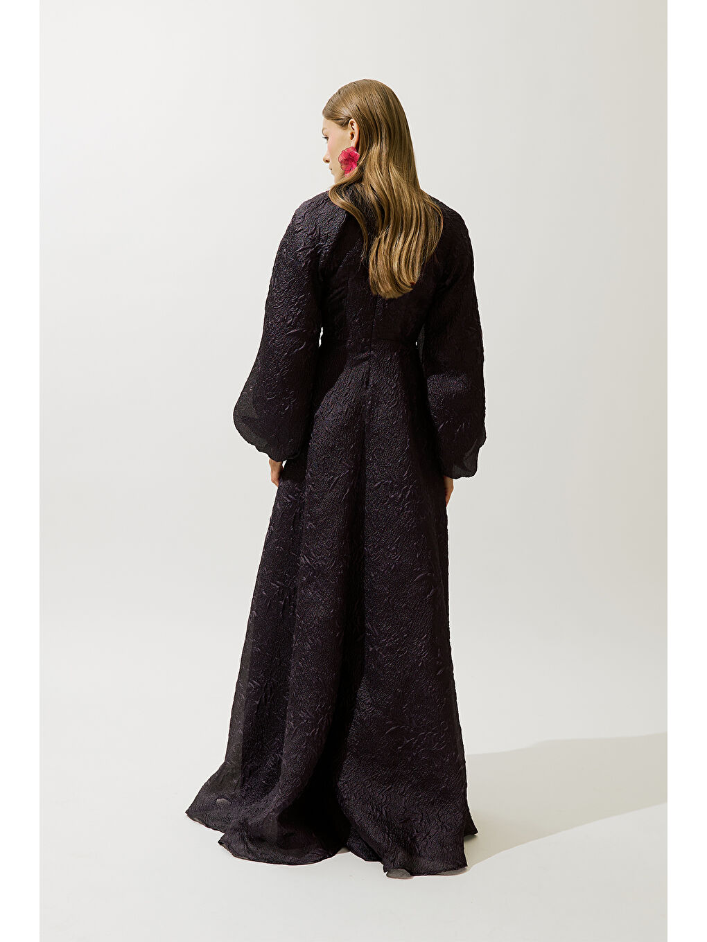 Jakar Organze Abiye Elbise Mor-7