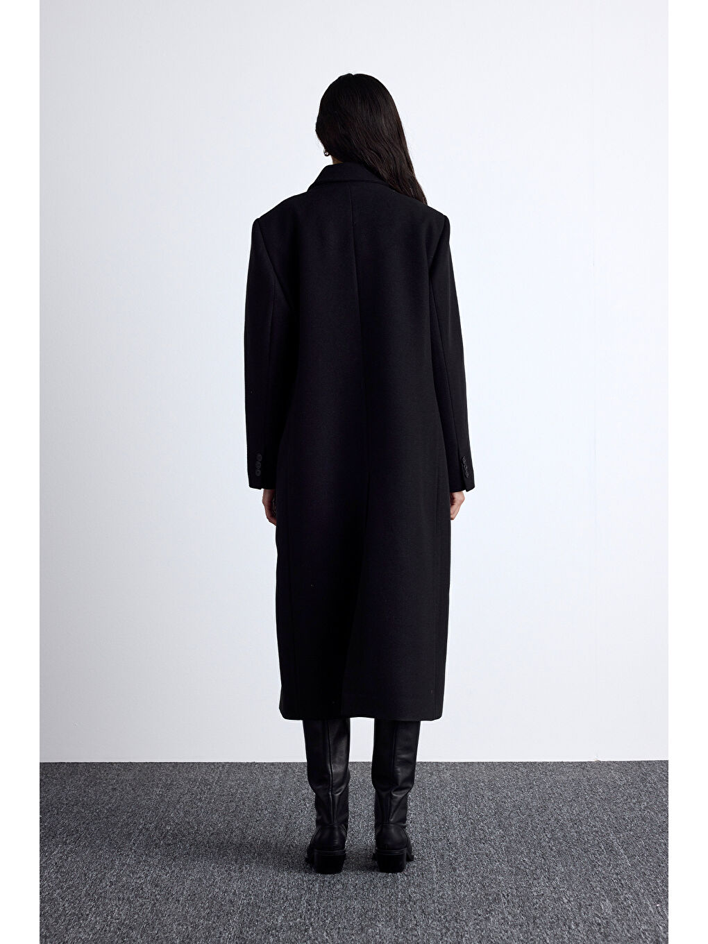 Özel Dikim Maskülen Kaban Siyah-7