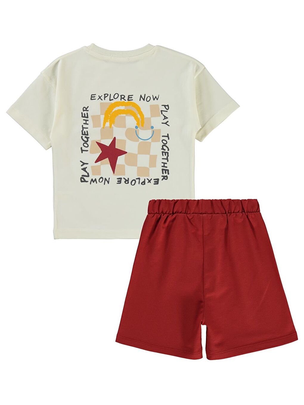 Boys Dama Baskılı 2-5 Yaş Takım - Ekru 3-4 Yaş-1