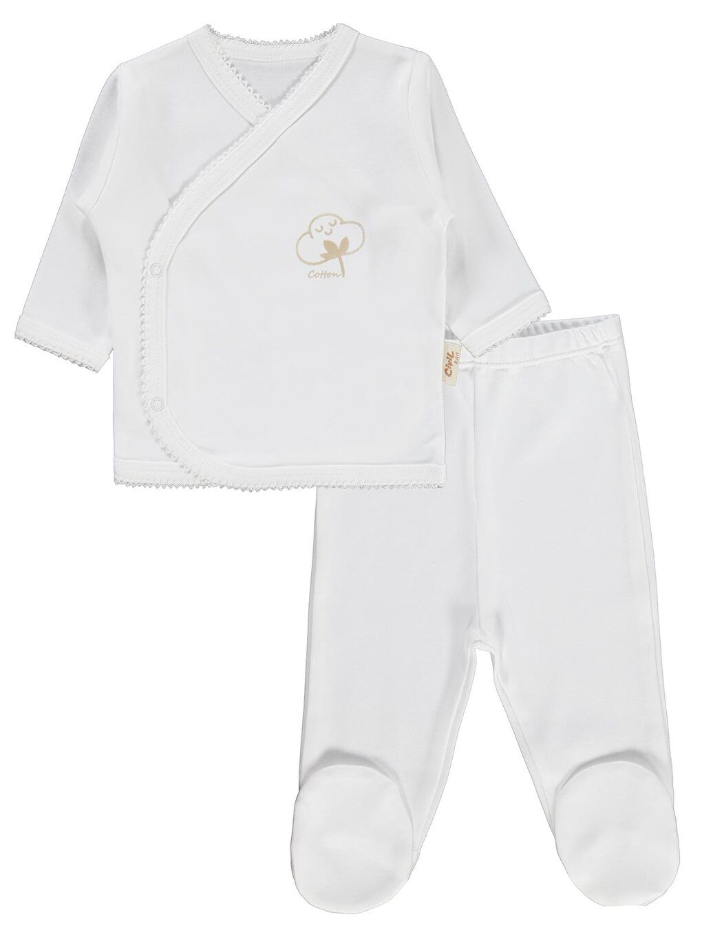 Baby Organik Pamuklu 5 Li Zıbın Takımı - Ekru 0-1 Ay