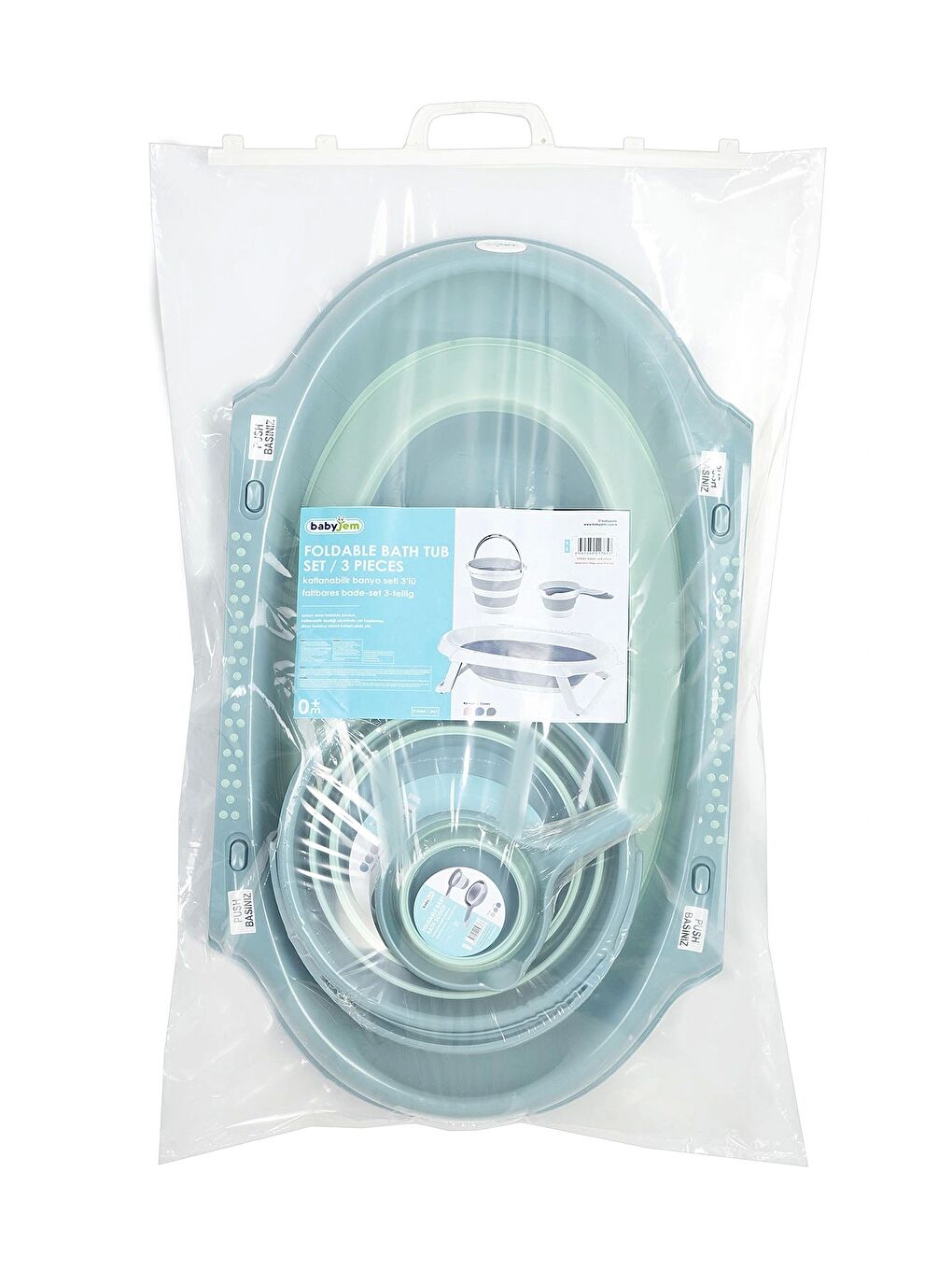 765 Katlanır Banyo 3 Lü Set Turkuaz-3