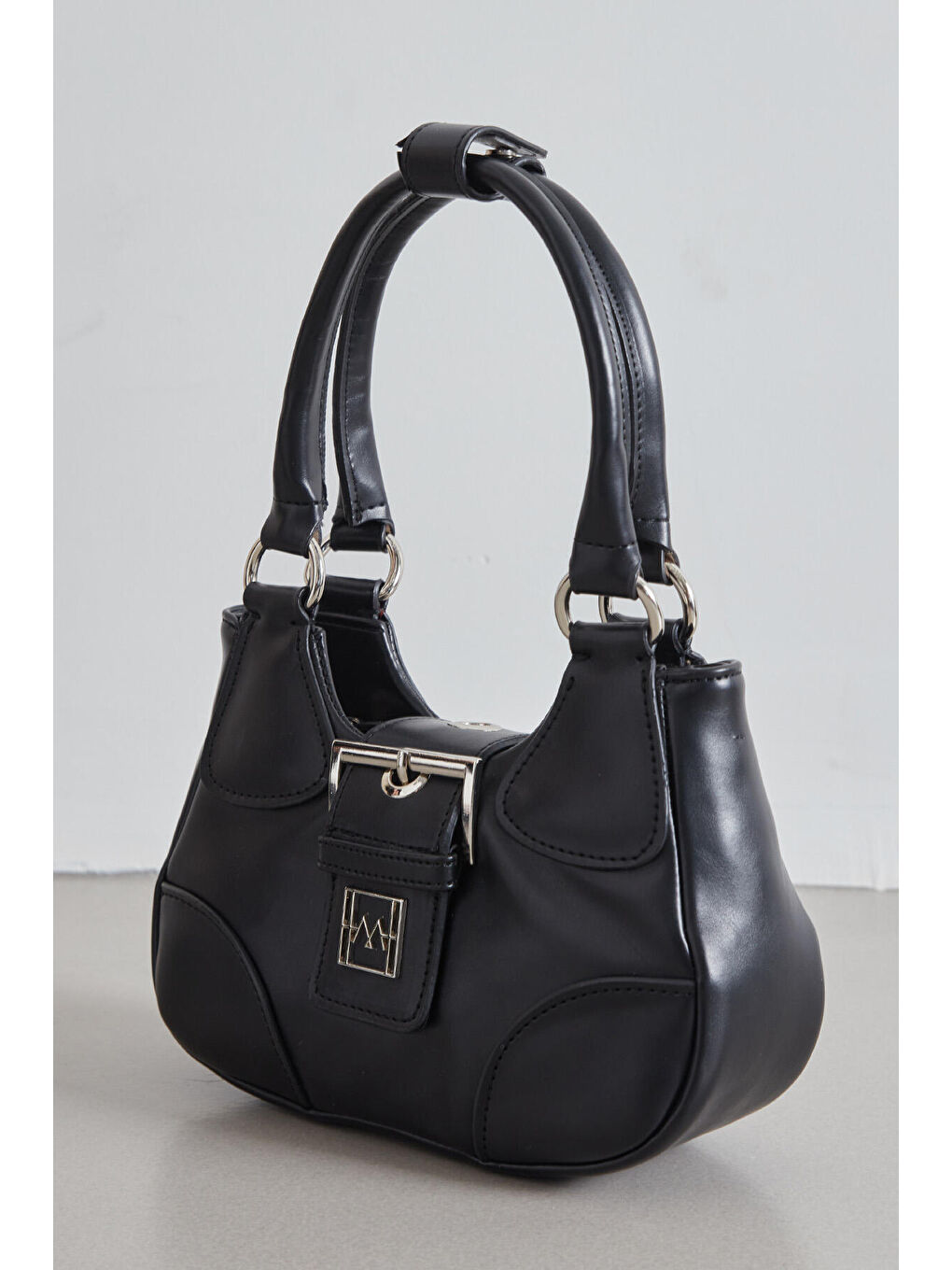 Metal Toka Kapamalı Mini Çanta Siyah-4