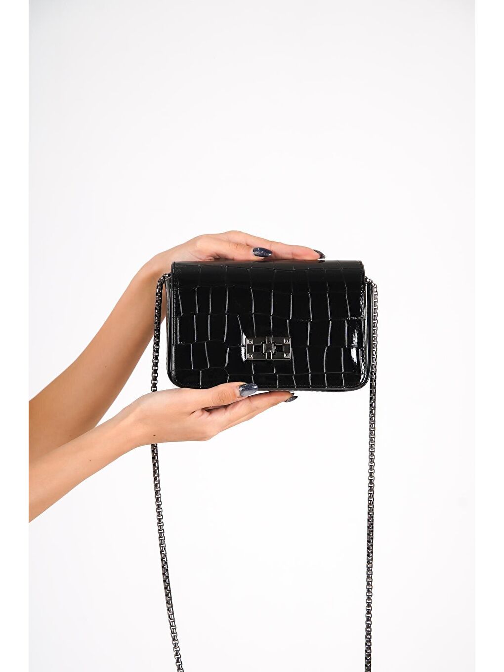 Soho Kroko Desenli Siyah Kadın Çanta-1