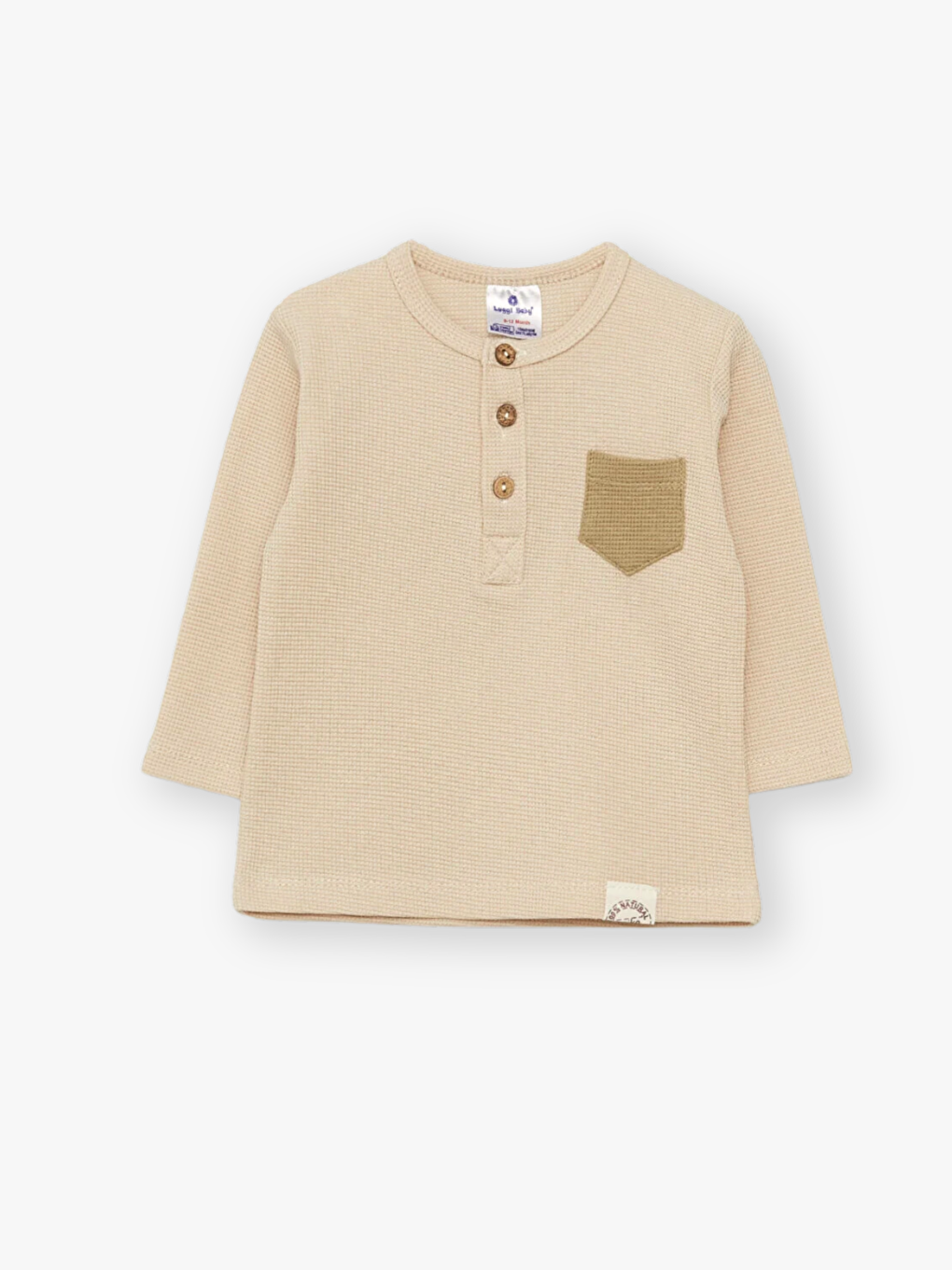 Yeşil Bisiklet Yaka Uzun Kollu Erkek Bebek 2'li Takım-1