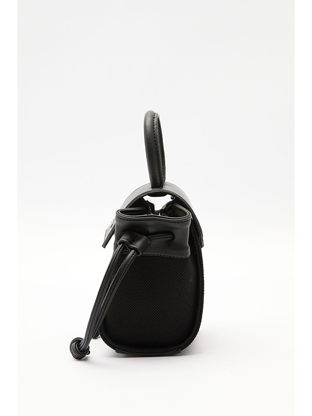 Kanvas Kapaklı Mini Çanta Siyah-6