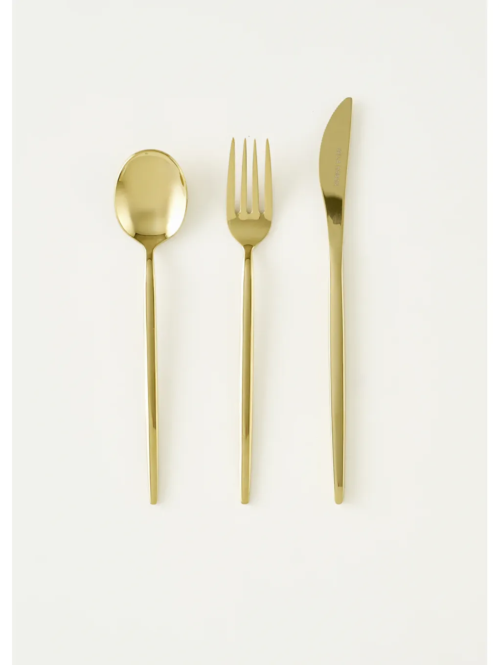 Sarı Siena 18 Parça 6 Kişilik Tatlı Çatal Kaşık Bıçak Seti Gold