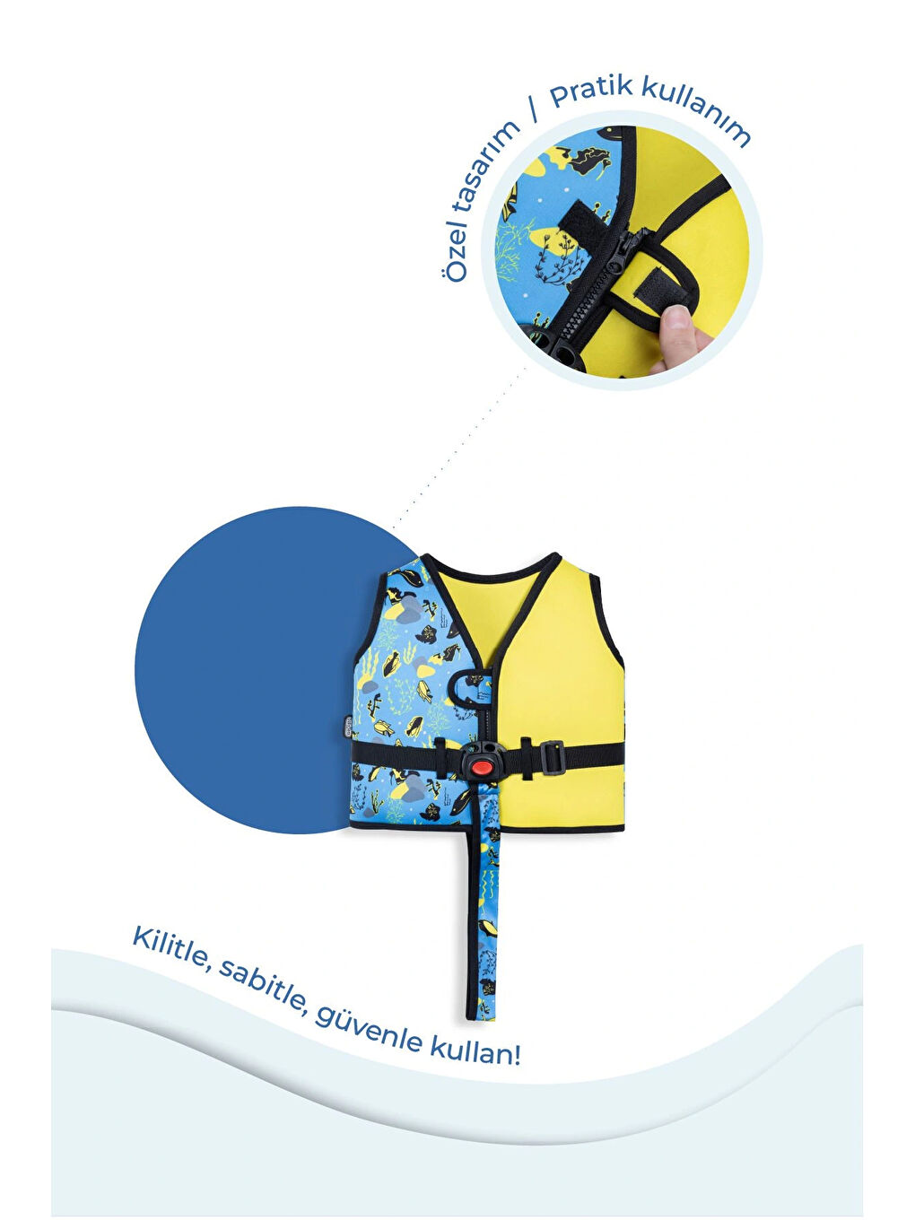 855 Çocuk Yüzme Yeleği/ Mavi-3