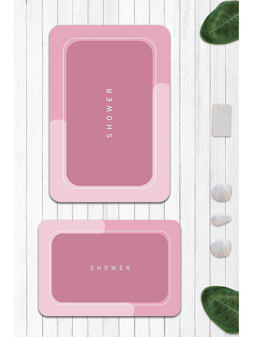 Karışık Modern Desenli Banyo Paspası 2'li 50x60 cm - 60x100cm-1