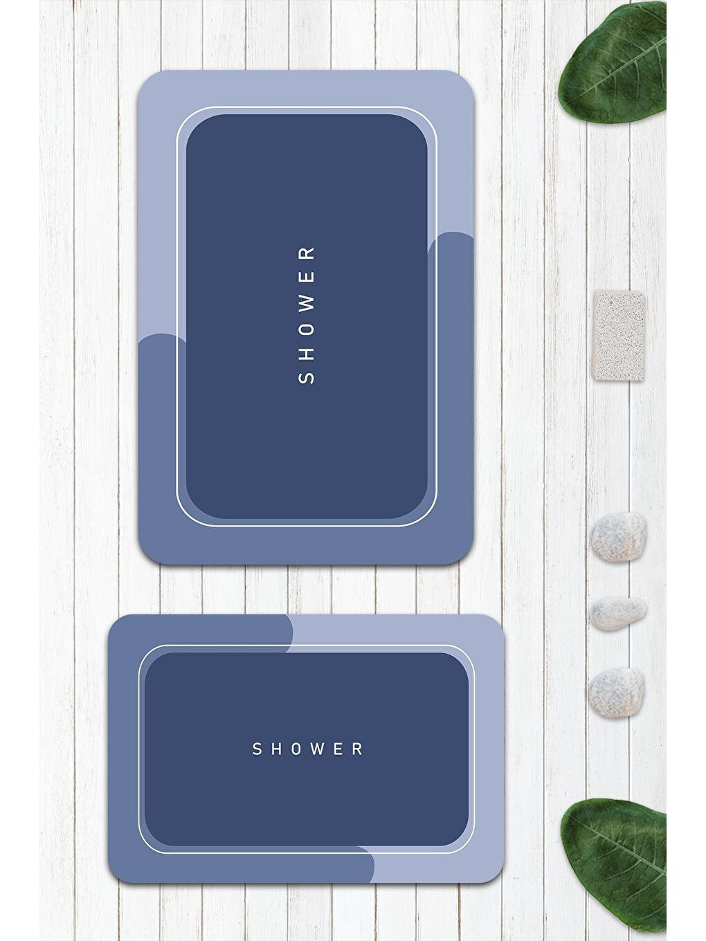 Karışık Modern Desenli Banyo Paspası 2'li 50x60 cm - 60x100cm-1