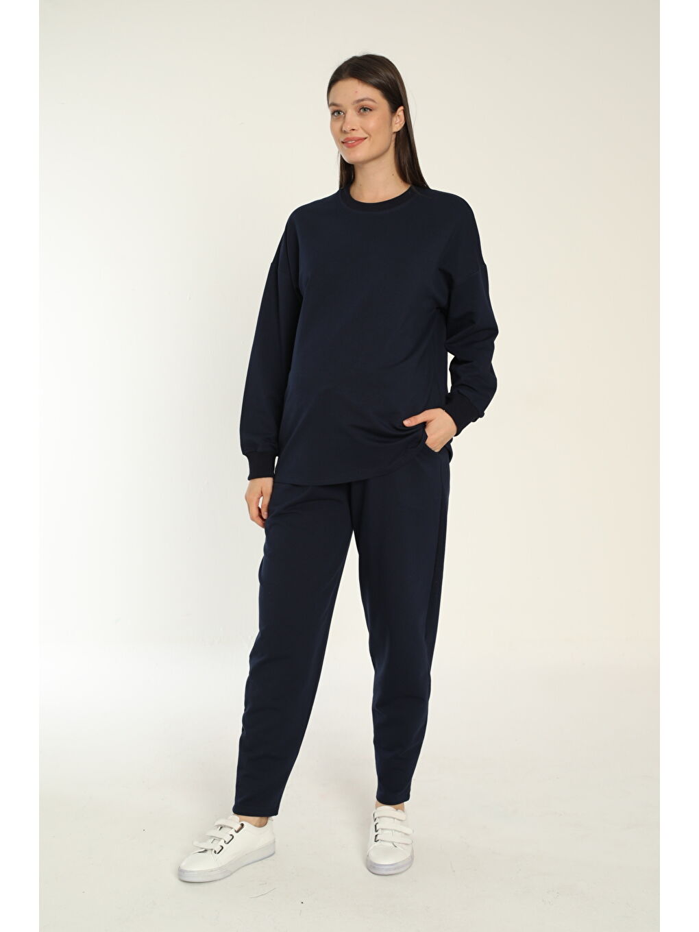 Lacivert Bol Kesim Hamile Ve Lohusa Eşofman Takımı-1