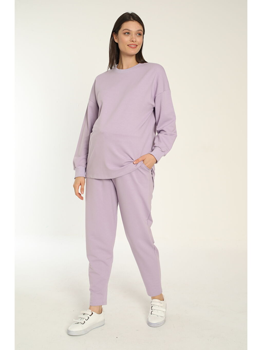 Lila Bol Kesim Hamile Ve Lohusa Eşofman Takımı-2