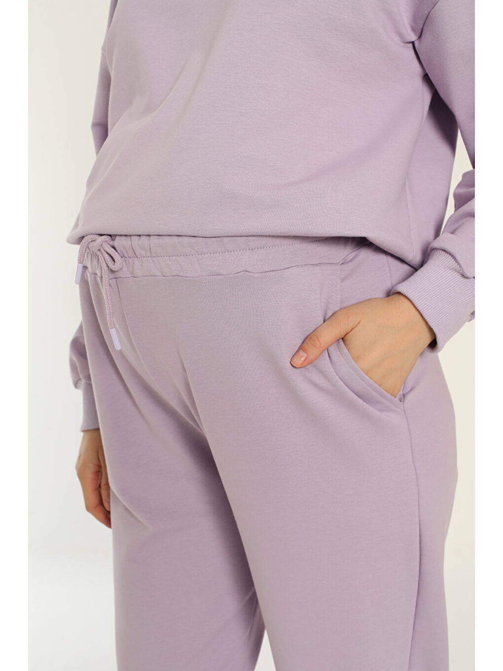 Lila Bol Kesim Hamile Ve Lohusa Eşofman Takımı-4