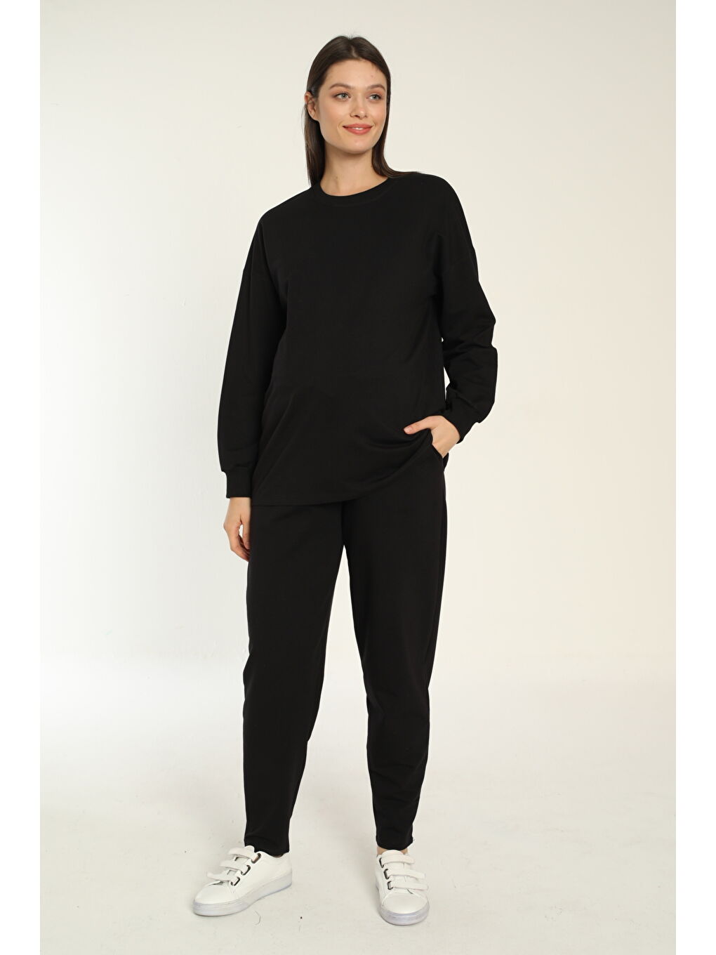 Siyah Bol Kesim Hamile Ve Lohusa Eşofman Takımı-2