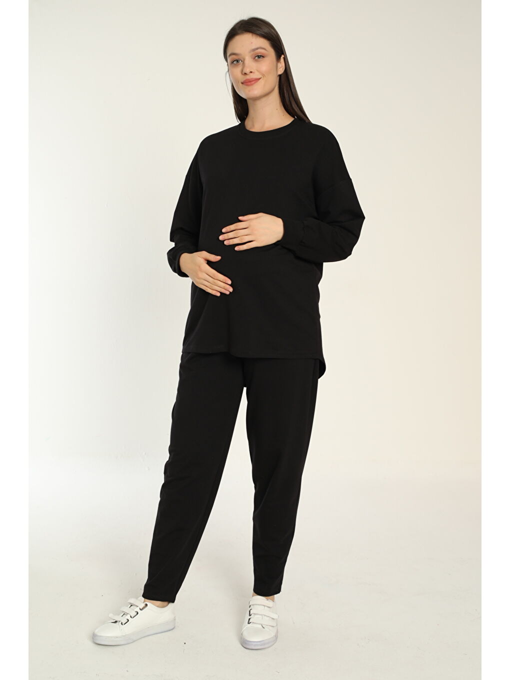 Siyah Bol Kesim Hamile Ve Lohusa Eşofman Takımı-3