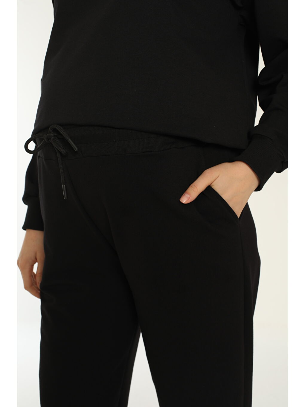 Siyah Bol Kesim Hamile Ve Lohusa Eşofman Takımı-4