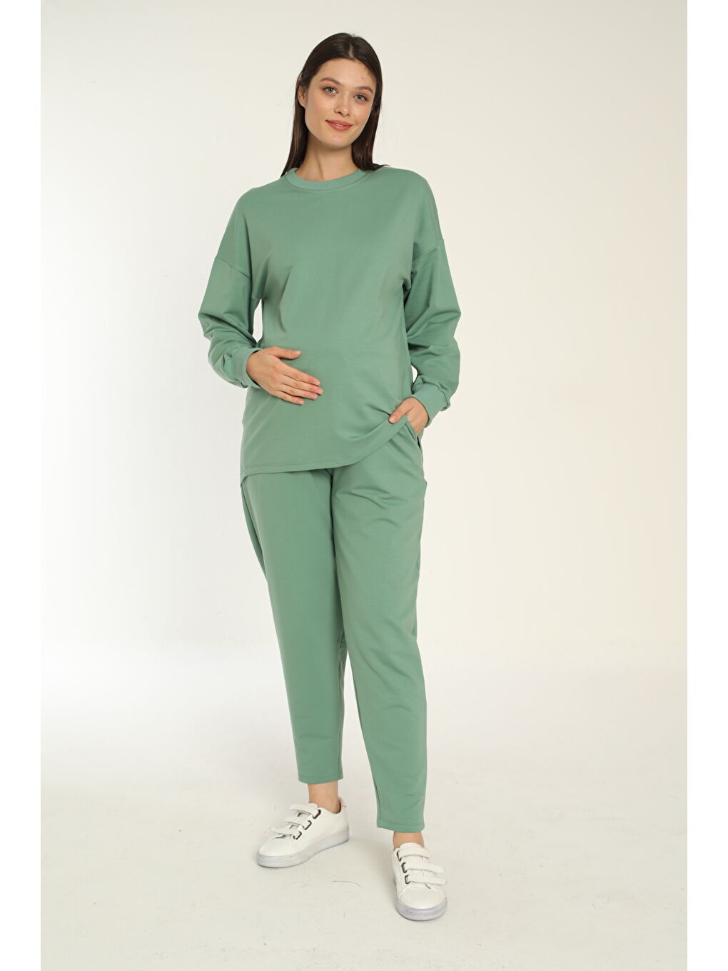Yeşil Bol Kesim Hamile Ve Lohusa Eşofman Takımı-2