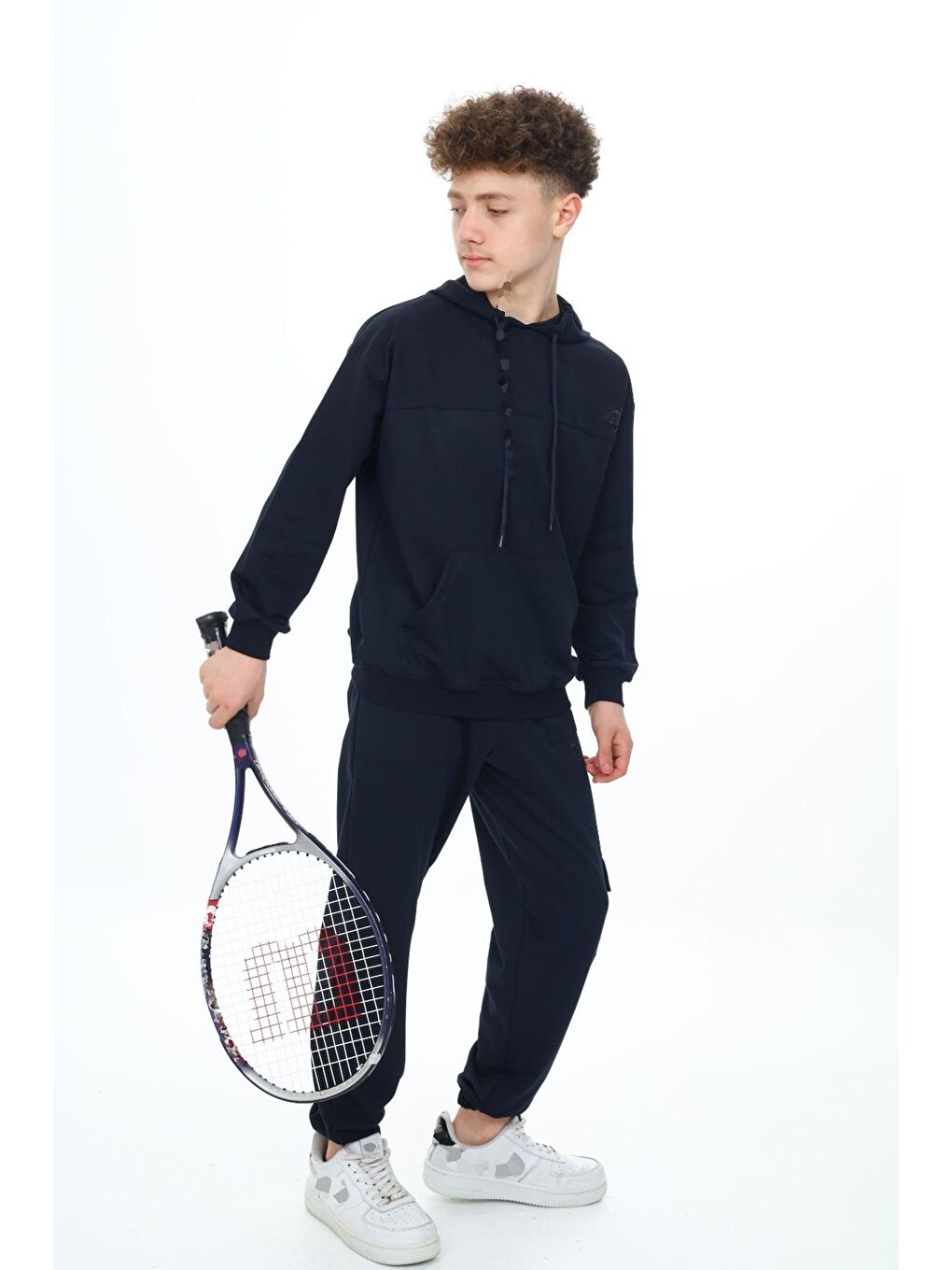 Lacivert Erkek Çocuk Kapüşonlu 2 İplik Eşofman Takımı px7120