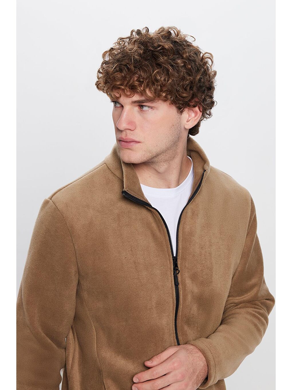 TUDORS Unisex Haki Anti-pilling Tüylenme Yapmayan Standart Fit Tam Fermuarlı Soğuk Geçirmez Polar - 1