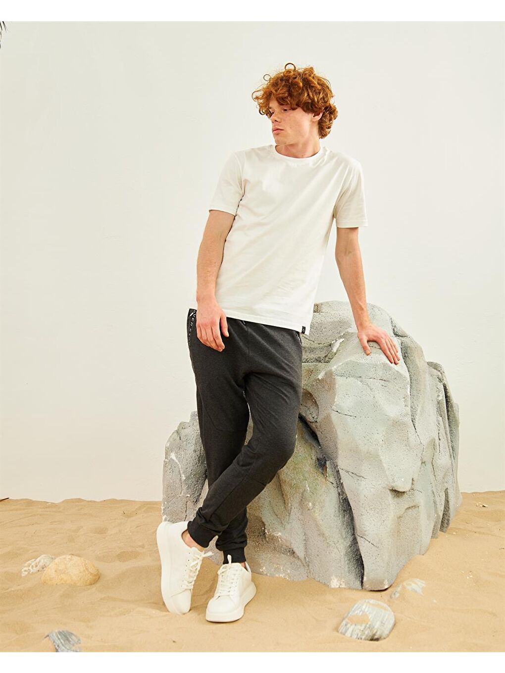 Regular Kalıp Lastik Paça Erkek Jogger Eşofman Altı Antrasit