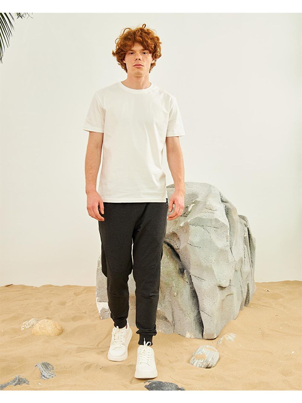 Regular Kalıp Lastik Paça Erkek Jogger Eşofman Altı Antrasit-2