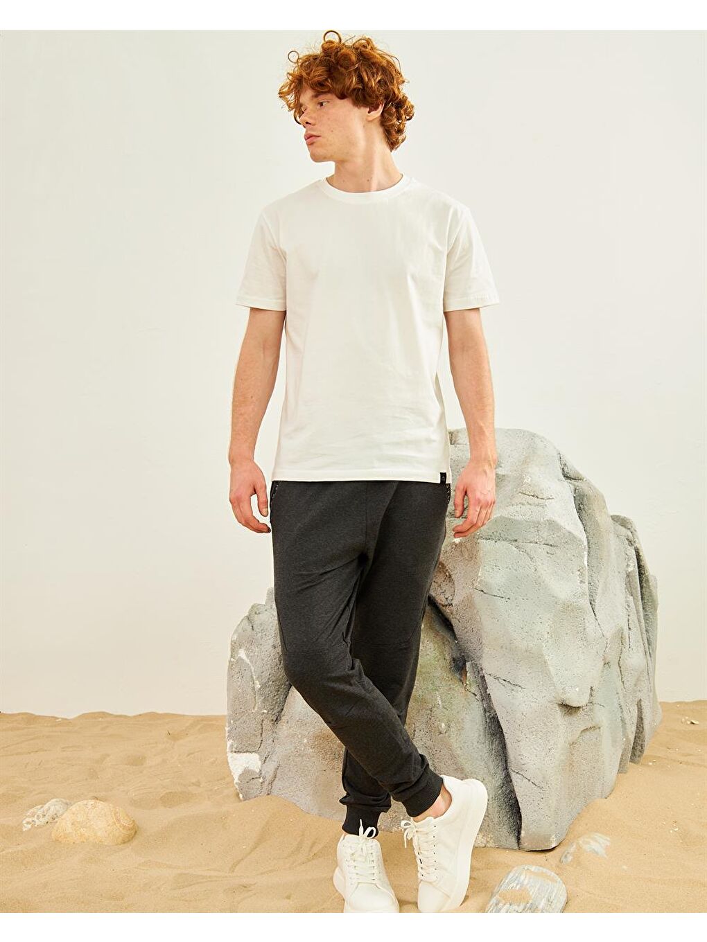 Regular Kalıp Lastik Paça Erkek Jogger Eşofman Altı Antrasit-6