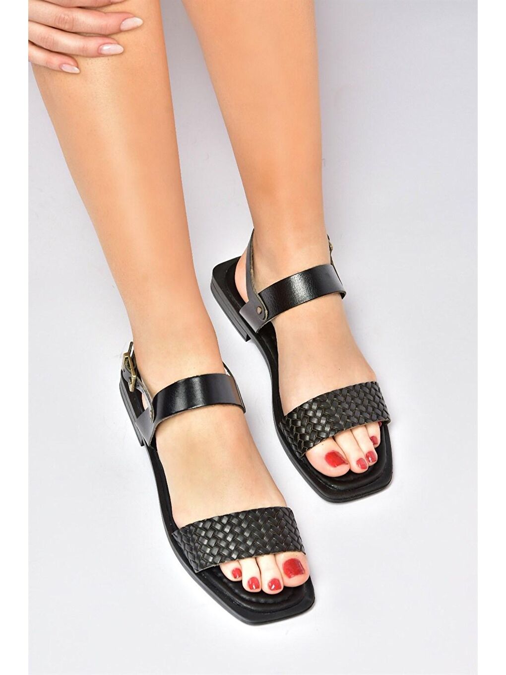 Siyah Günlük Kadın Sandalet M291043603-2