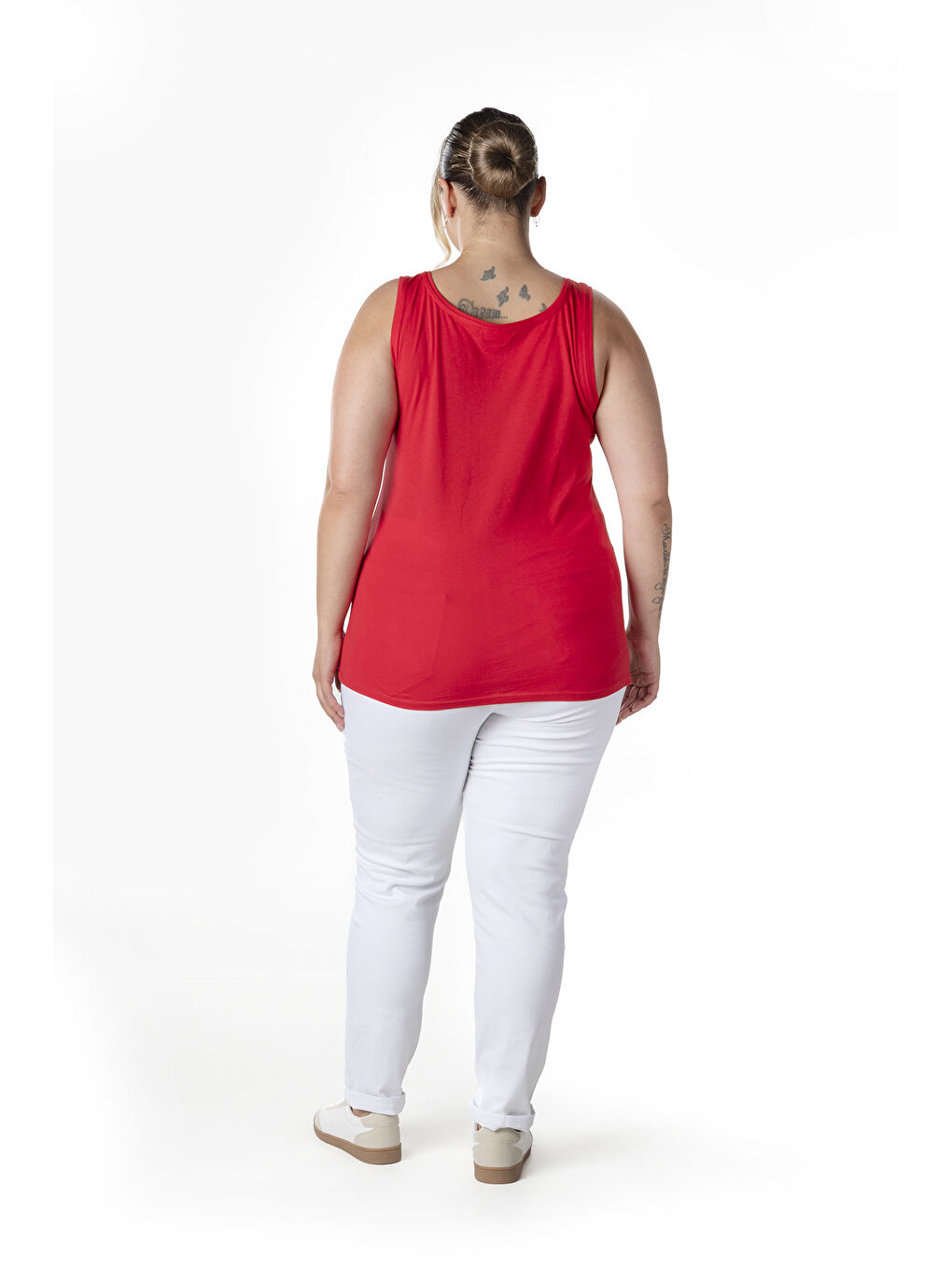 Kırmızı Büyük Beden Sıfır Kol Basic Atlet 1097164-6