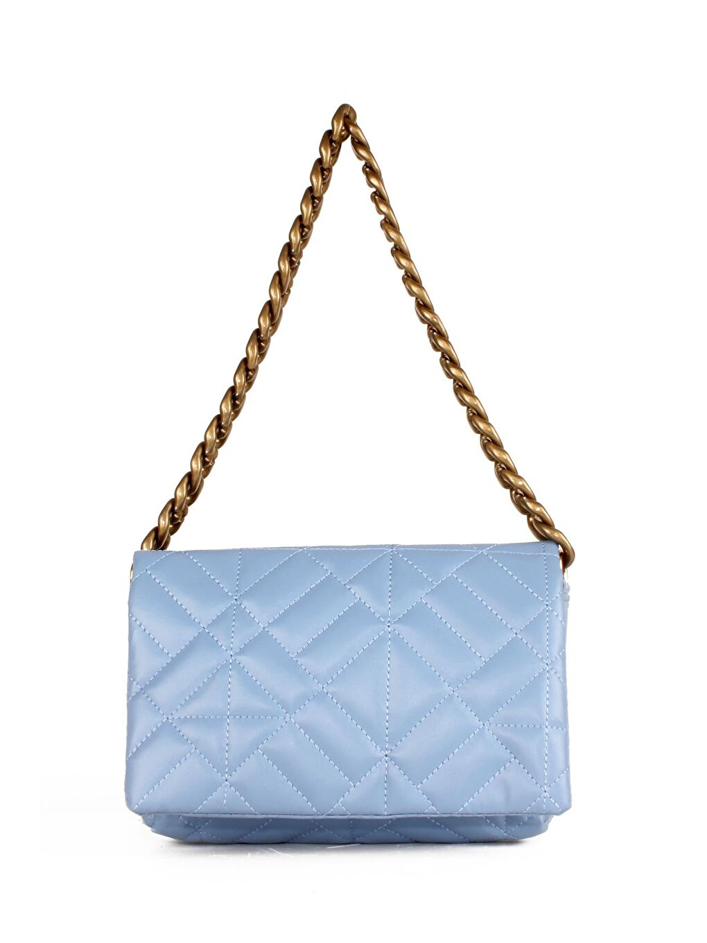 Mavi Kadın Kapitoneli Zincir El ve Omuz Askılı Omuz Çantası (20652)-1