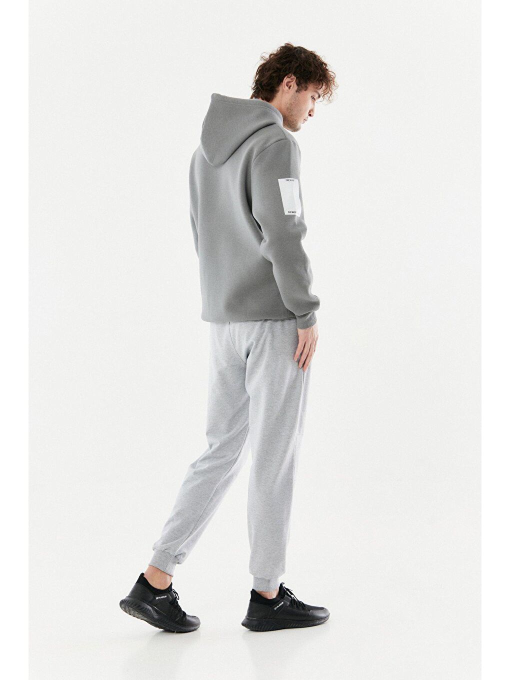 Gri Baskılı Beli Lastikli Jogger Eşofman Altı-1