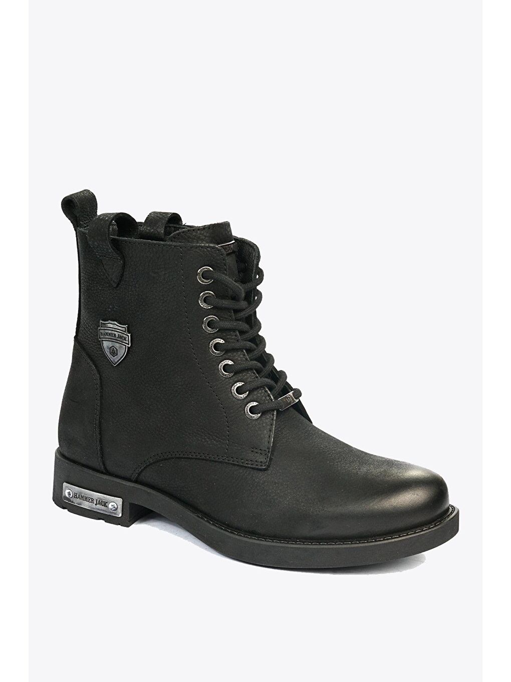 Hakiki Deri Siyah Yıkama Nubuk Erkek Bot-2