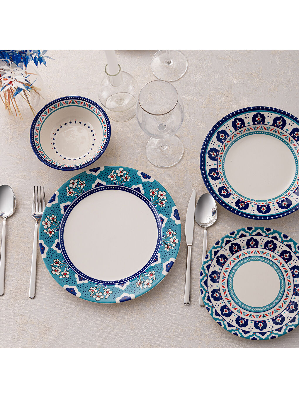 Beyaz Şems 24 Parça 6 Kişilik Yemek Takımı-2