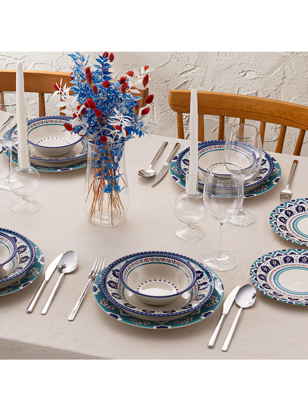 Beyaz Şems 24 Parça 6 Kişilik Yemek Takımı-3