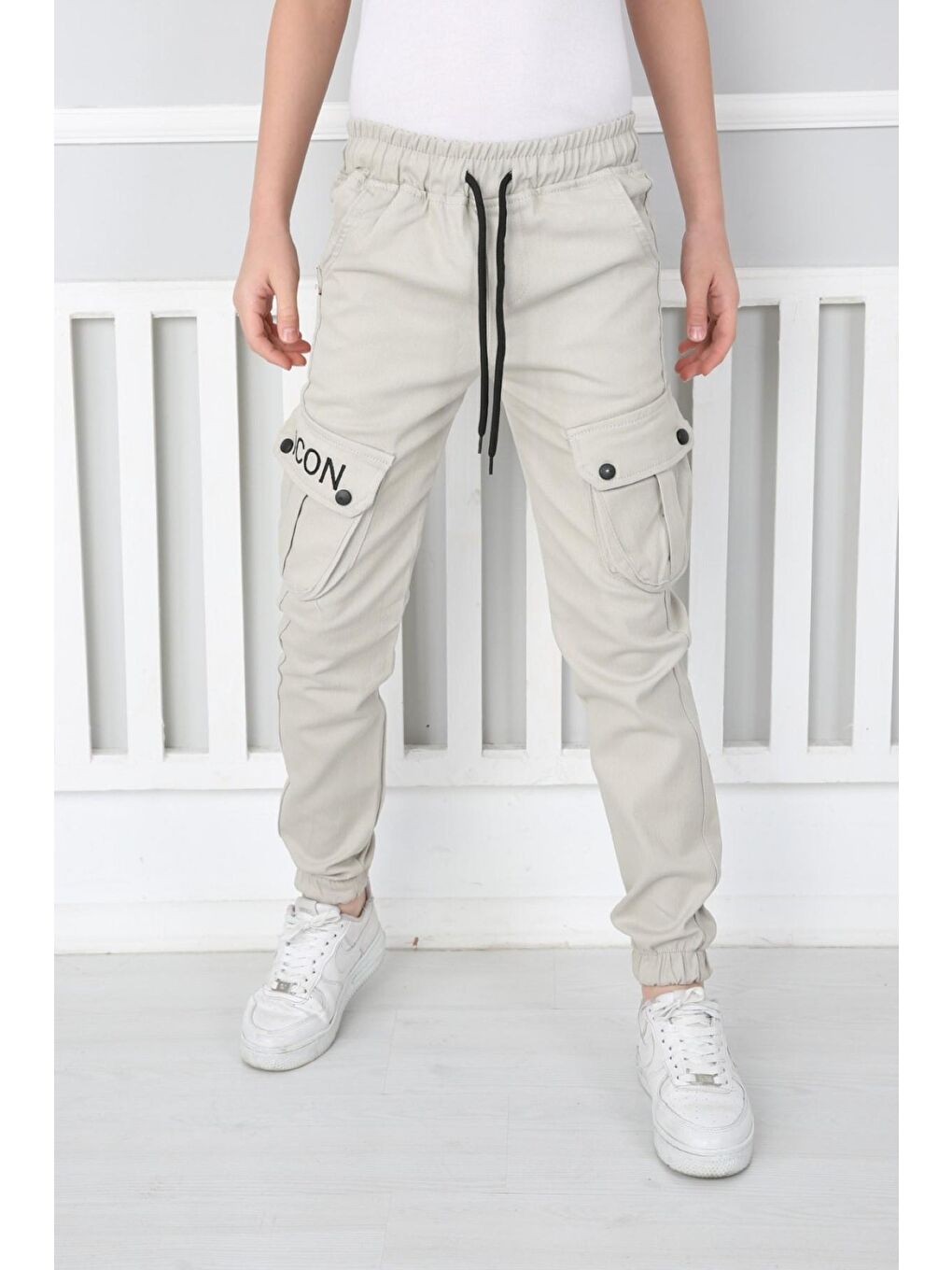 Bej Erkek Çocuk Kargo Pantolon