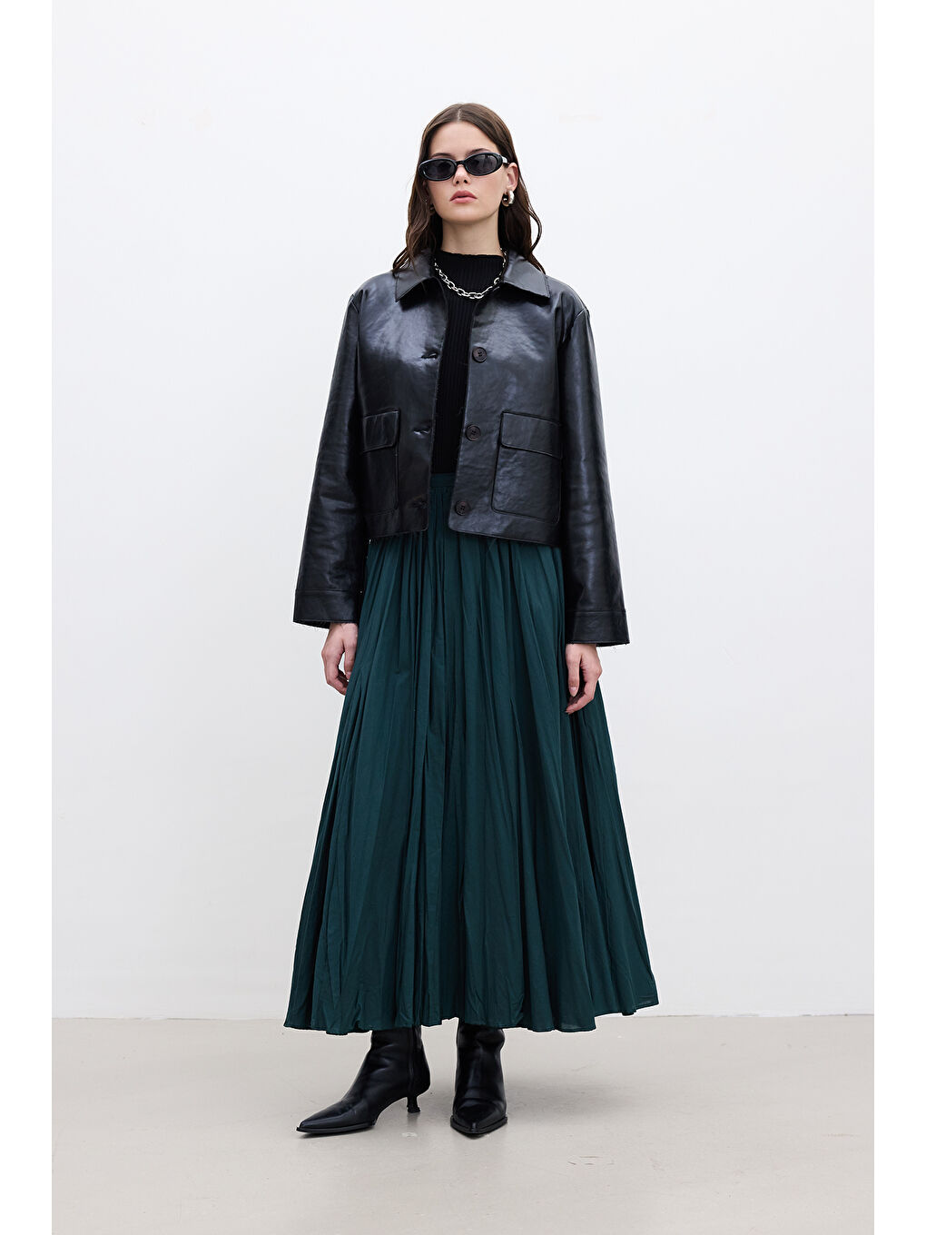 Pılıse Maxı Etek Yeşil