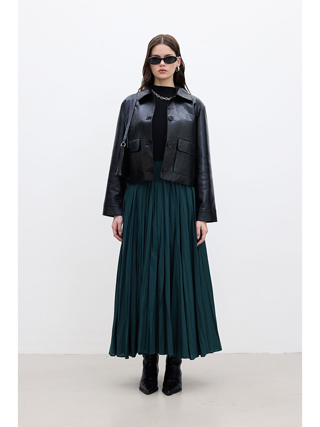 Pılıse Maxı Etek Yeşil-1