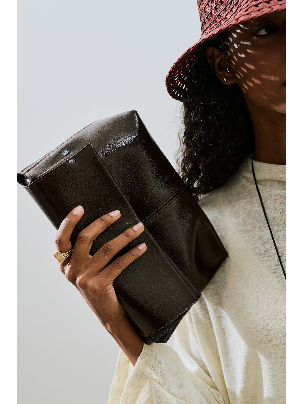 Kapaklı Deri Çanta Kahverengi-2