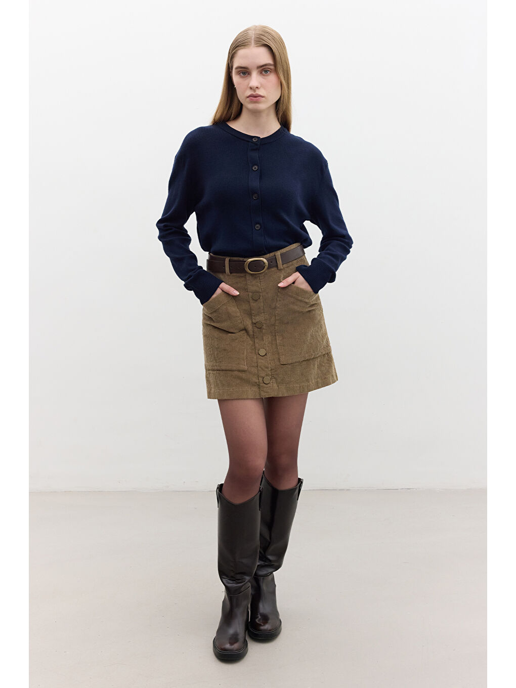 Yumuşak Dokulu Triko Hırka Lacivert-3