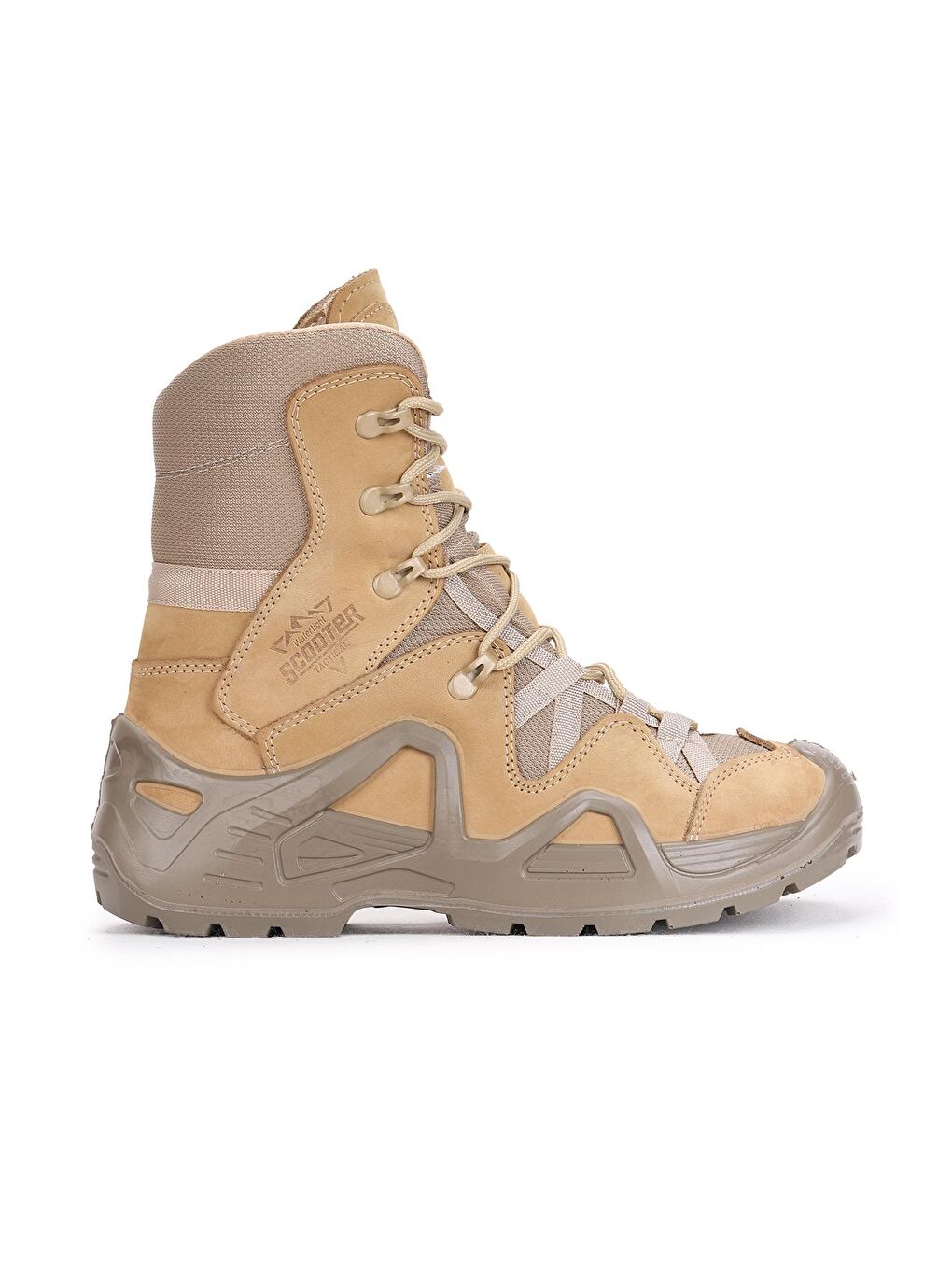 Bej P1490 Meridyen Su Geçirmez Deri Erkek Askeri Bot Ayakkabı-3