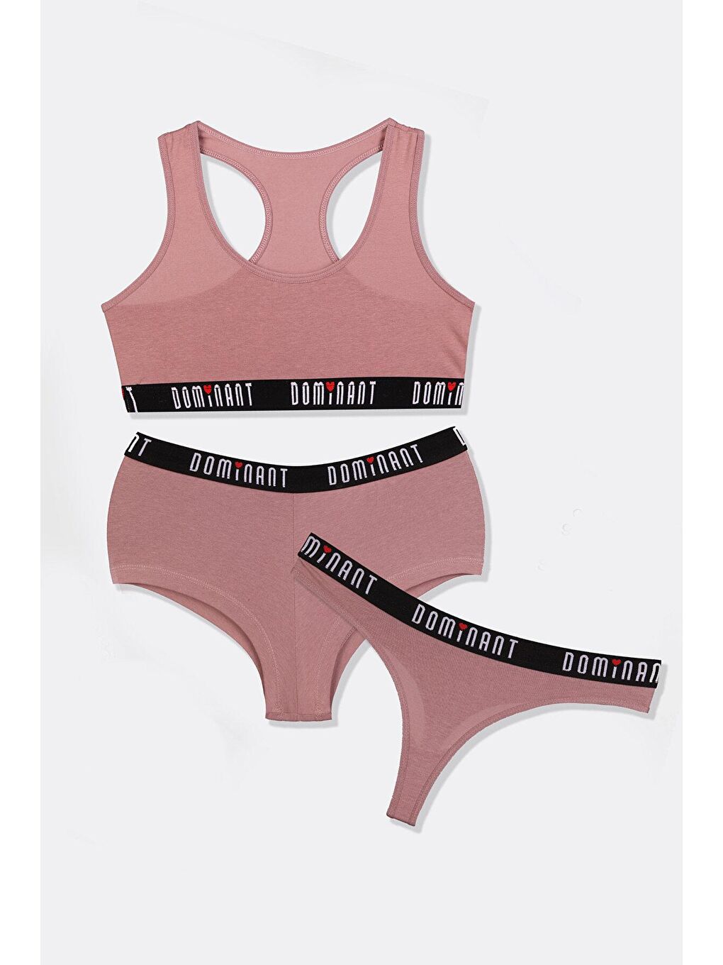 Bej Kadın Büstiyer-Şort-Tanga 3'Lü Set