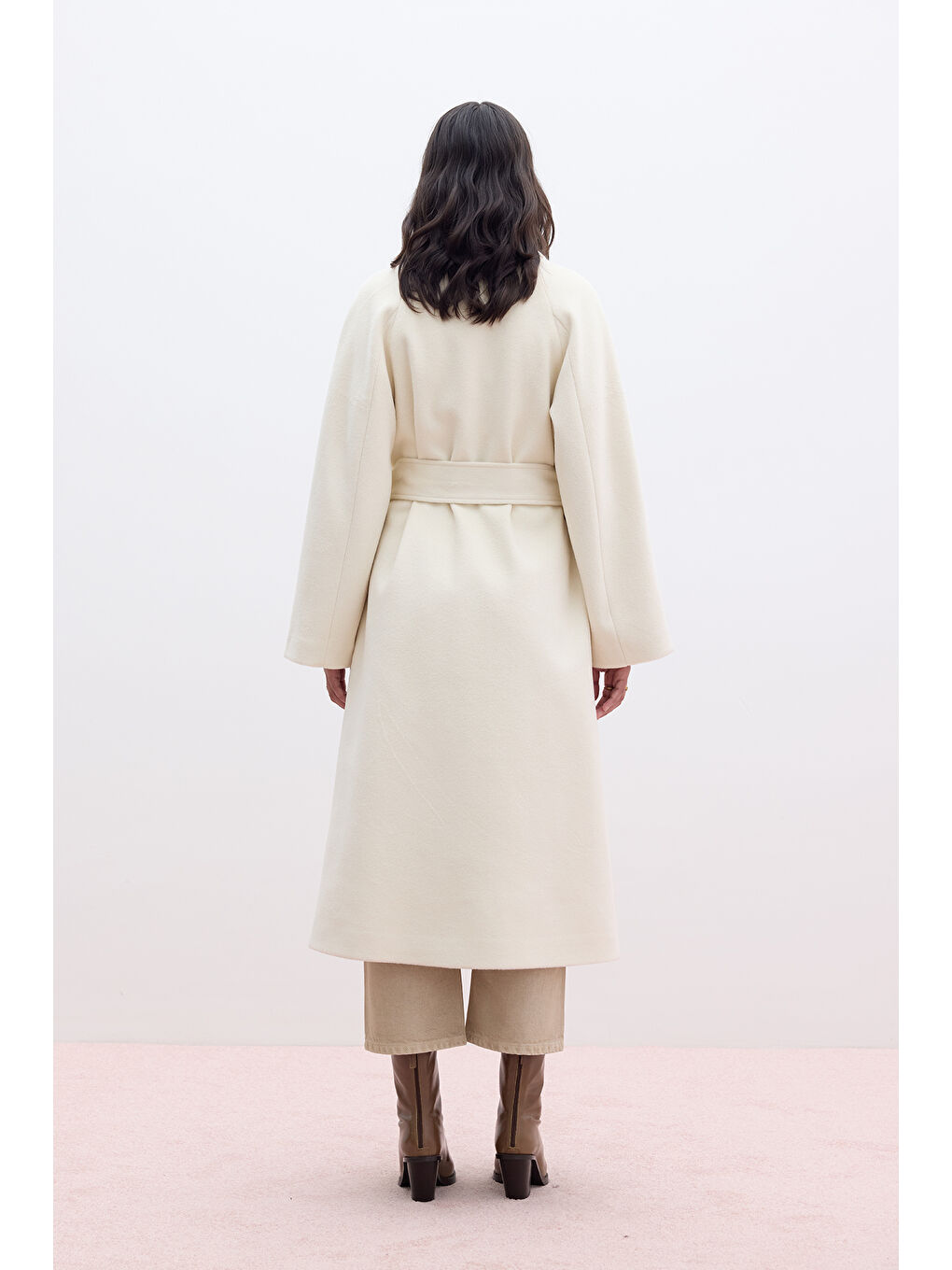 Düz Kapamalı Kaşe Kaban Ekru-7