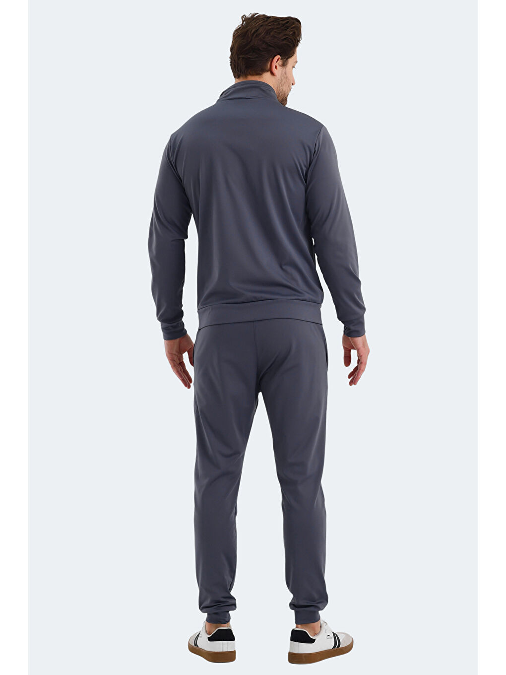 KLOTEN IN Erkek Fermuarlı Dik Yaka Cepli Gri Eşofman Takımı-1