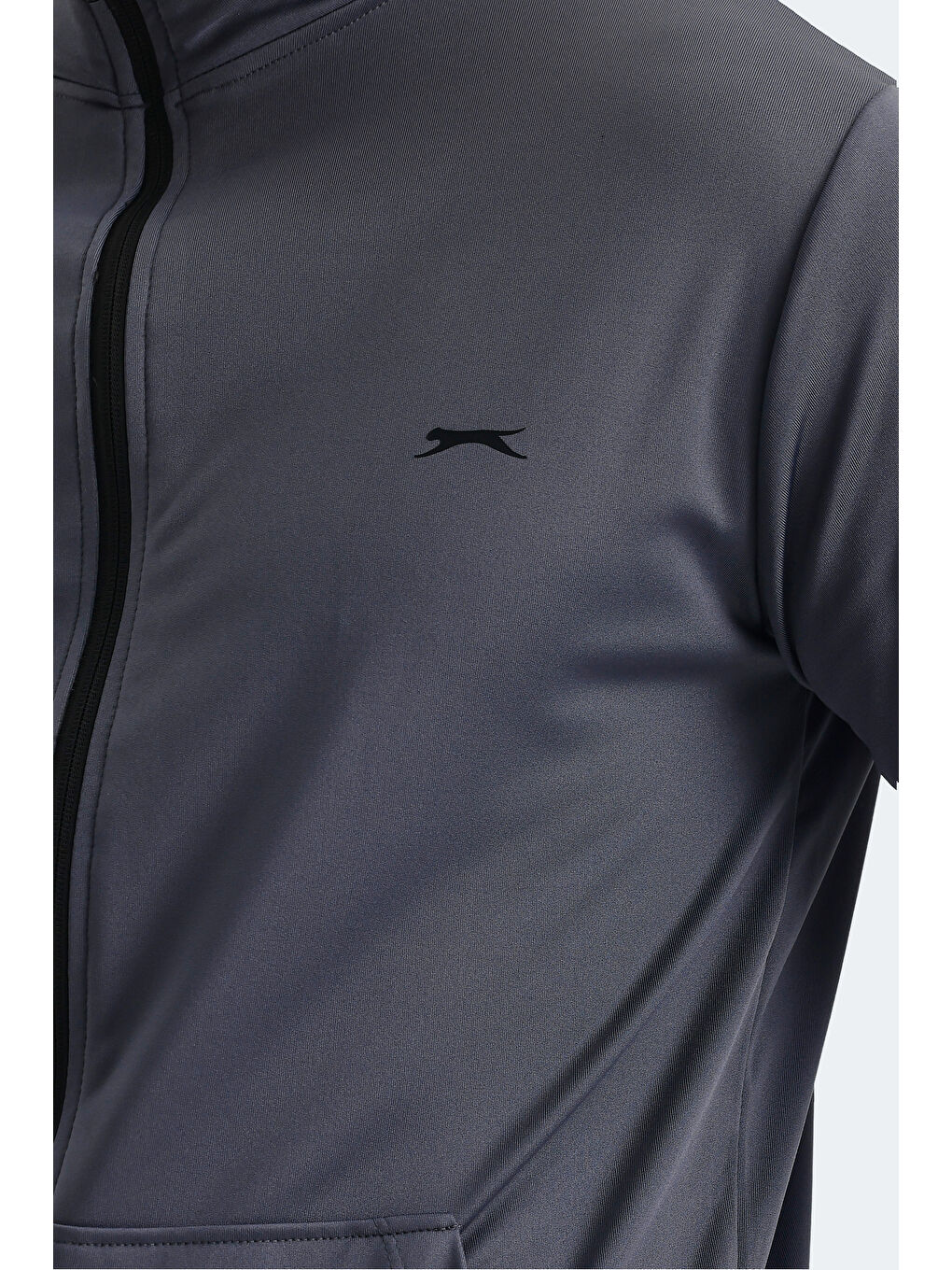 KLOTEN IN Erkek Fermuarlı Dik Yaka Cepli Gri Eşofman Takımı-3